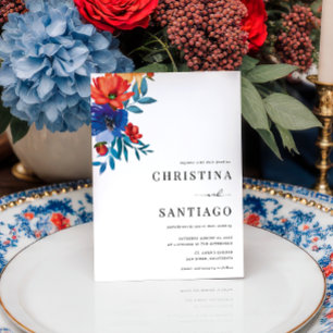 Convites Fiesta Floral Mexicana Colorful Código QR Casament