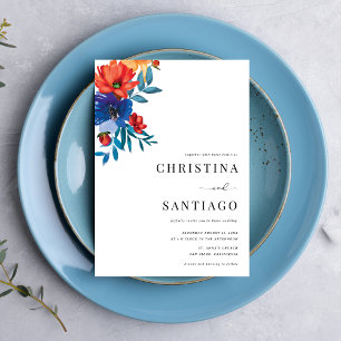 Convites Fiesta Floral Mexicana Colorful Código QR Casament