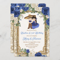 Fiesta Floral Sibling Blue Baptism & Birthday