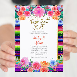 Convites Fiesta Floral Taco sobre o CHÁ de CASAIS de Amor