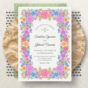 Convites Fiesta Flowers Casamento Mexicano