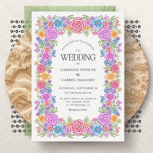Convites Fiesta Flowers Vivid Casamento Mexicano