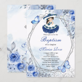 Convites Fiesta Girl Baptism Christening Pastel Floral