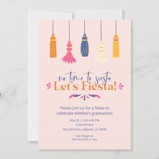 Convites Fiesta Graduation Party Invitation (Frente)