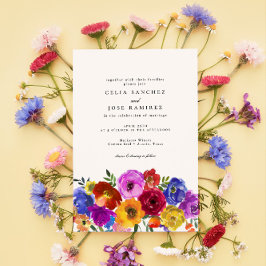 Convites Fiesta Mexicana Colorful Floral Wedding