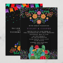 Convites Fiesta Mexicana Floral Cactus Wedding