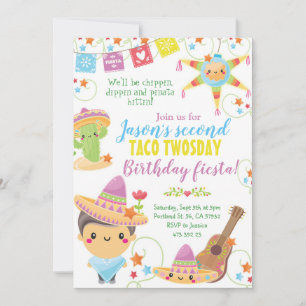 Convites Fiesta Mexicana Pinata Birthday