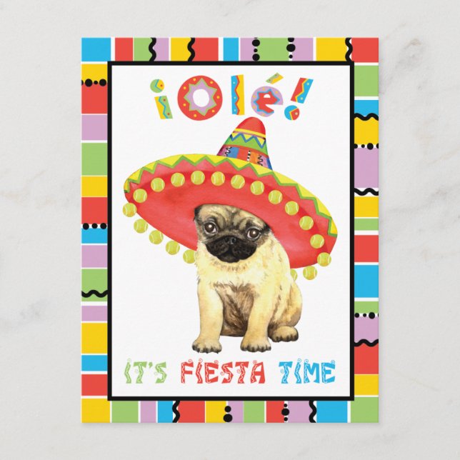 Convites Fiesta Pug (Frente)