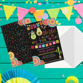 Convites Fiesta Santa Guacamole Chá de fraldas Convidar Mex