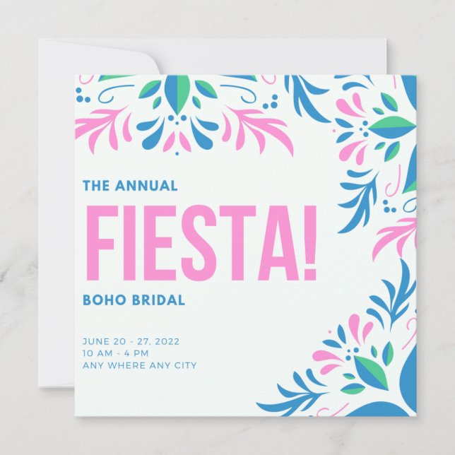 Convites Fiesta Succulent Boho Bridal Brunch  (Frente)