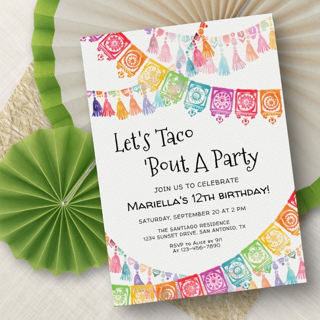Convites Fiesta Taco Bout Party Birthday Invitation (Criador carregado)