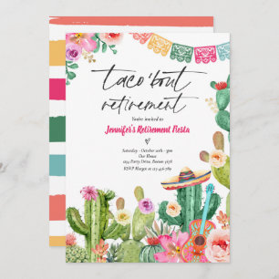 Convites  Fiesta Taco 'Bout Retirement Festa Mexicana