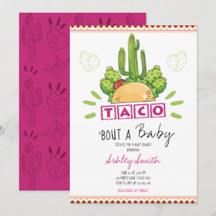 Convites Fiesta Taco Sobre Bebê Rosa
