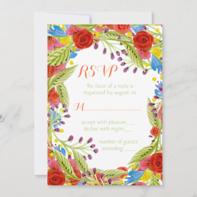 Convites Fiesta Wedding RSVP (Frente)