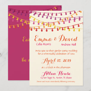 Convites Fiesta Wedling Invitation Colorful Party