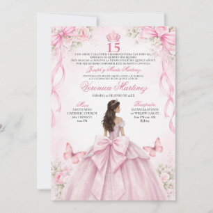 Convites Fifteen Espanhol Blush Rosa 15 Anos Princesa