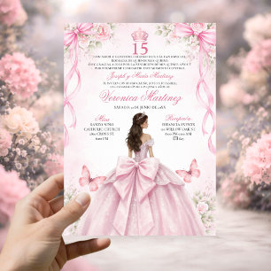 Convites Fifteen Espanhol Blush Rosa 15 Anos Princesa