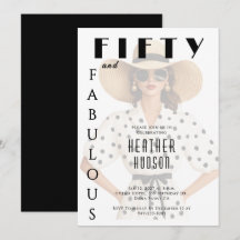 Fifty and Fabulous Black White 50th Birthday 
