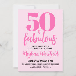 Convites Fifty and Fabulous Blush Pink 50th Birthday Party