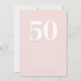 Convites Fifty and Fabulous Blush Pink 50th Birthday Party