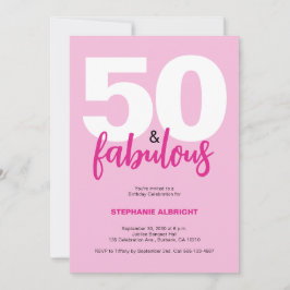 Convites Fifty and Fabulous Blush Pink 50th Birthday Party