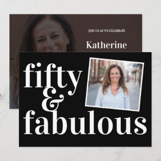 Convites Fifty and Fabulous Photo 50th Birthday