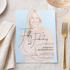 Convites Fifty and Fabulous Photo 50th Birthday Party