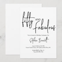 Fifty and Fabulous Script 50th Birthday Party