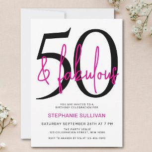 Convites Fifty e Fabuloso Aniversário de 50 Anos