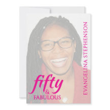 Fifty Fabulous Fiftieth 50th Birthday Pink Photo