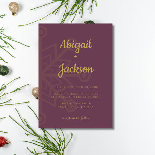 Convites Fig & Ouro Minimalista Floco de Neve Natal Casamen