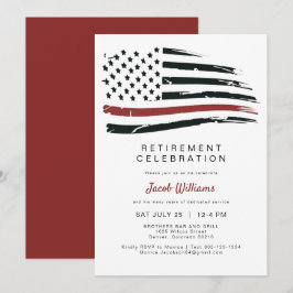 Convites Fighter Thin Red Flag Party