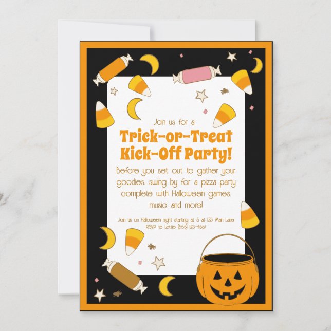 Convites Figurino do Dia das Bruxas ou Parte de Tronco ou d (Frente)