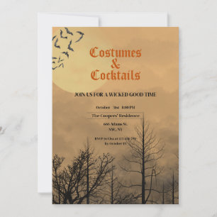 Convites Figurinos e cocktails Dusk Dark Woods Halloween