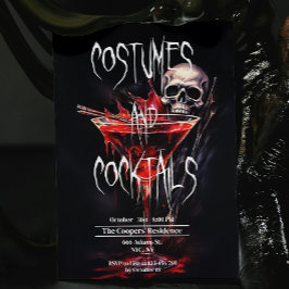 Convites Figurinos e cocktails Halloween sangrento de adult
