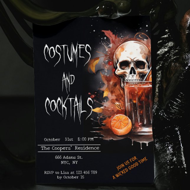 Convites Figurinos e Cocktails Malditos Halloween (Criador carregado)