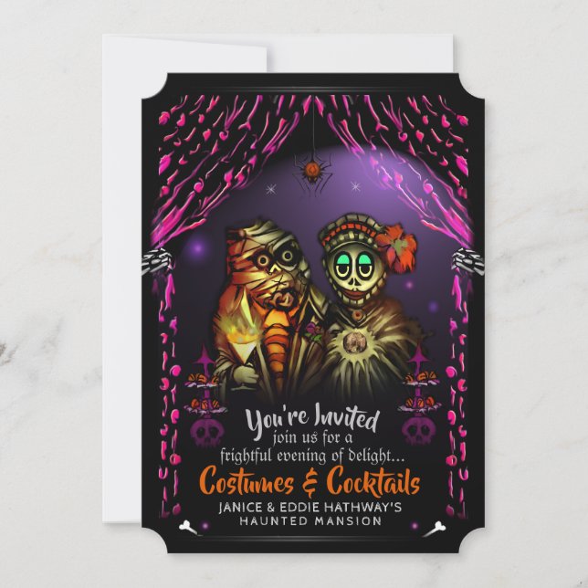 Convites Figurinos e Cocktails mumificados no Halloween (Frente)