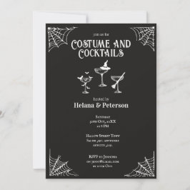 Convites Figurinos e Cocktails negros e brancos no Hallowee