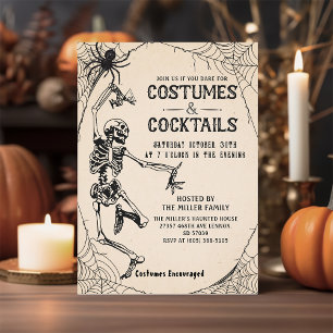 Convites Figurinos e Cocktails Skeleton Adulto Halloween