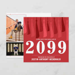 Convites Fila Vermelha de Tasilelas - Graduação com Duas Fo