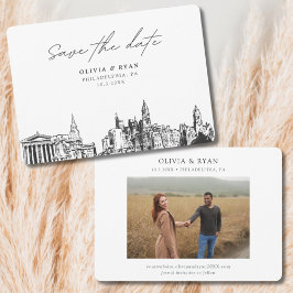Convites Filadélfia Wedding Modern Salvar Data