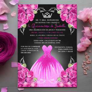 Convites Filha Rosa Rosas Quinceañera Celebração Elegante