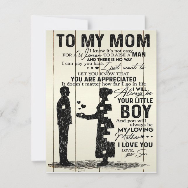 Convites Filho Carta para minha mãe, Presente especial para (Frente)