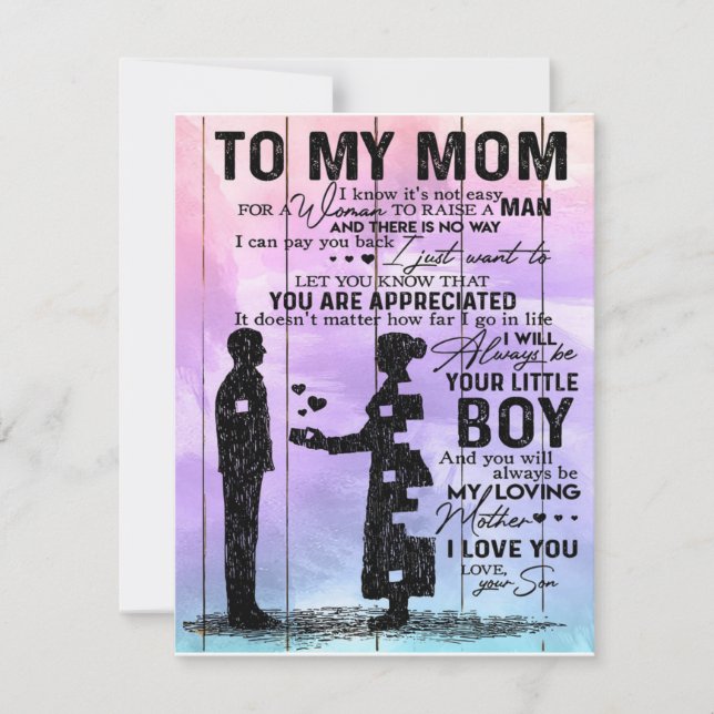 Convites Filho Para Minha Mãe Carta, Presente De Aniversári (Frente)