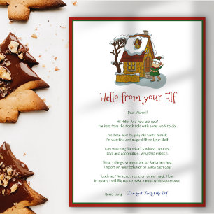 Convites Filhos de Natal Elf Boy Hello Letter