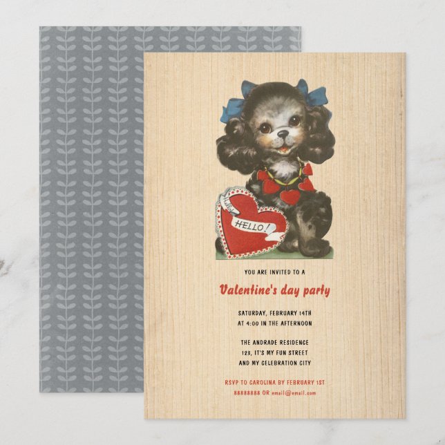 Convites Filhos Dia de os namorados Feriado Cachorro Simple (Frente/Verso)