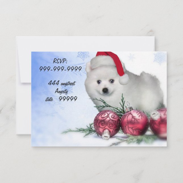 Convites Filhote de esquimó americano Natal (Verso)