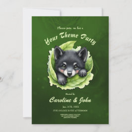 Convites Filhote de lobo no verde: