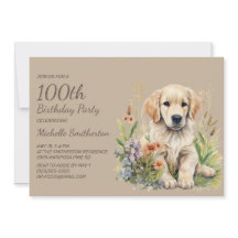 Filhote de Retriever Dourado Fofo 100º Aniversário