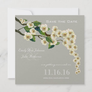 Convites Filiação de Cherry Blossoms da Cinza de marfim Sal